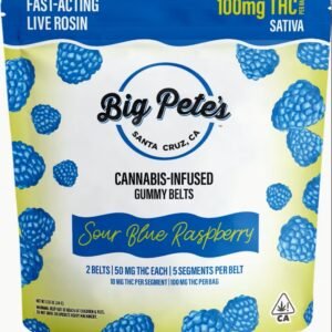 Alternative view of Big Pete's - 2pk 100mg Rosin Sour Belts - Sour Blue Raspberry