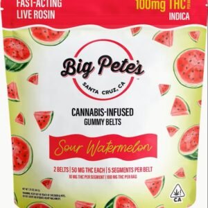 Alternative view of Big Pete's - 2pk 100mg Rosin Sour Belts - Sour Watermelon